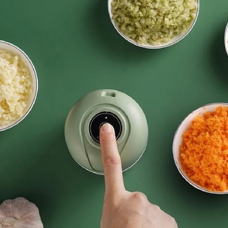 Portable Mini Electric Food Processor 250ml USB with 3 Stainless Steel Blades