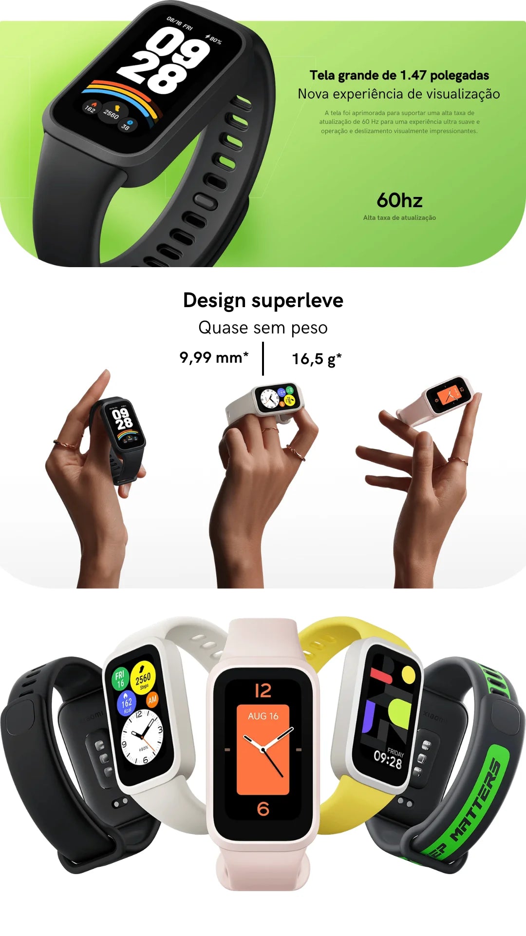 Xiaomi Smart Band 9, fitness bracelet with active TFT screen
