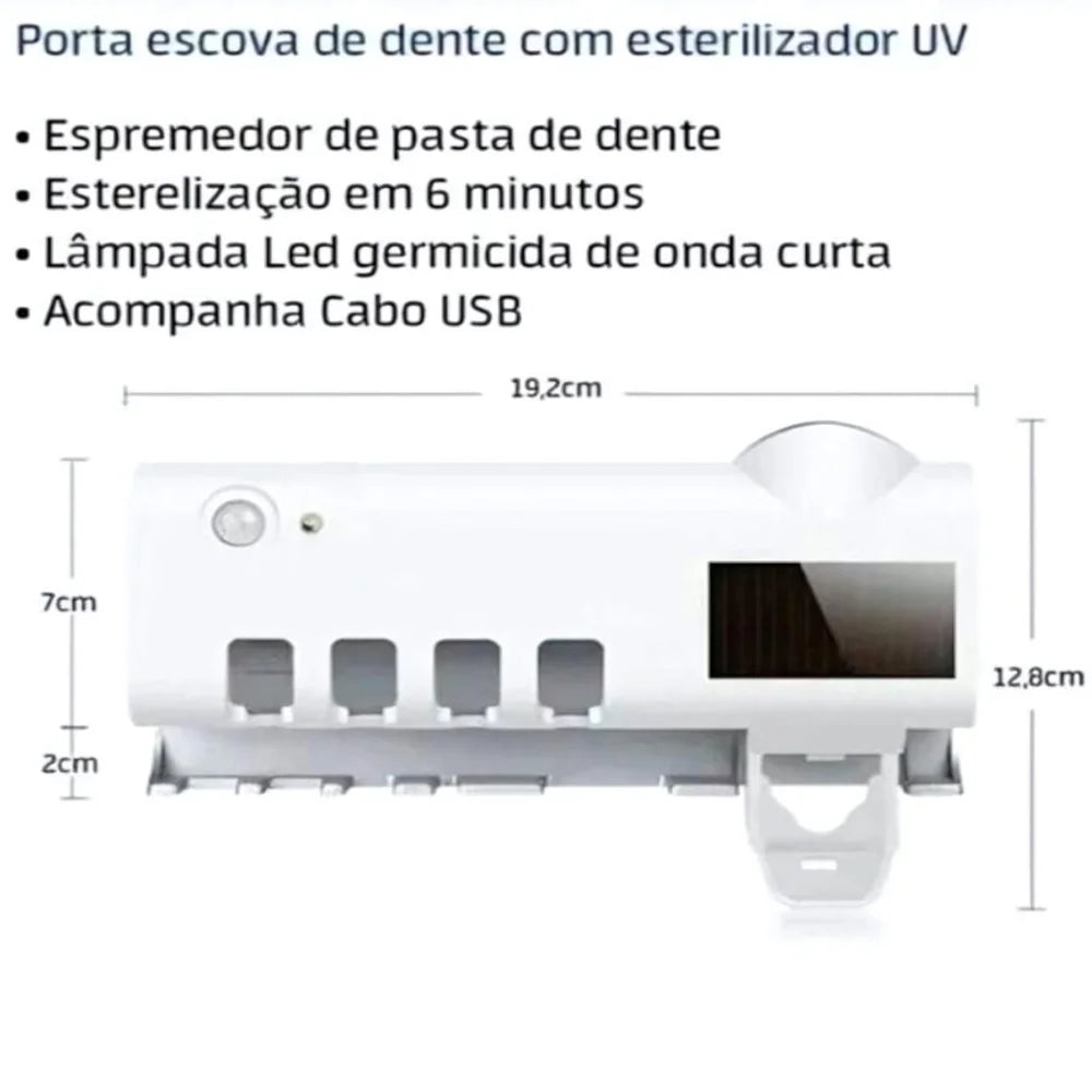 Automatic Antibacterial UV Light Toothbrush Sterilizer Holder