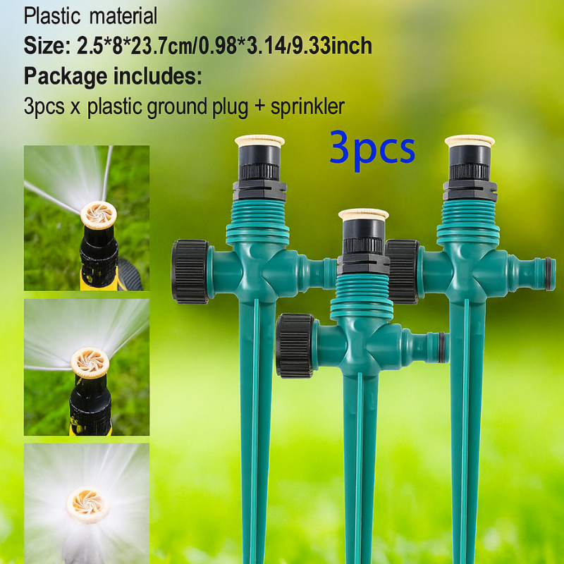 360° Rotation Garden Sprinkler Agricultural Irrigation System Soil Automatic Pipe