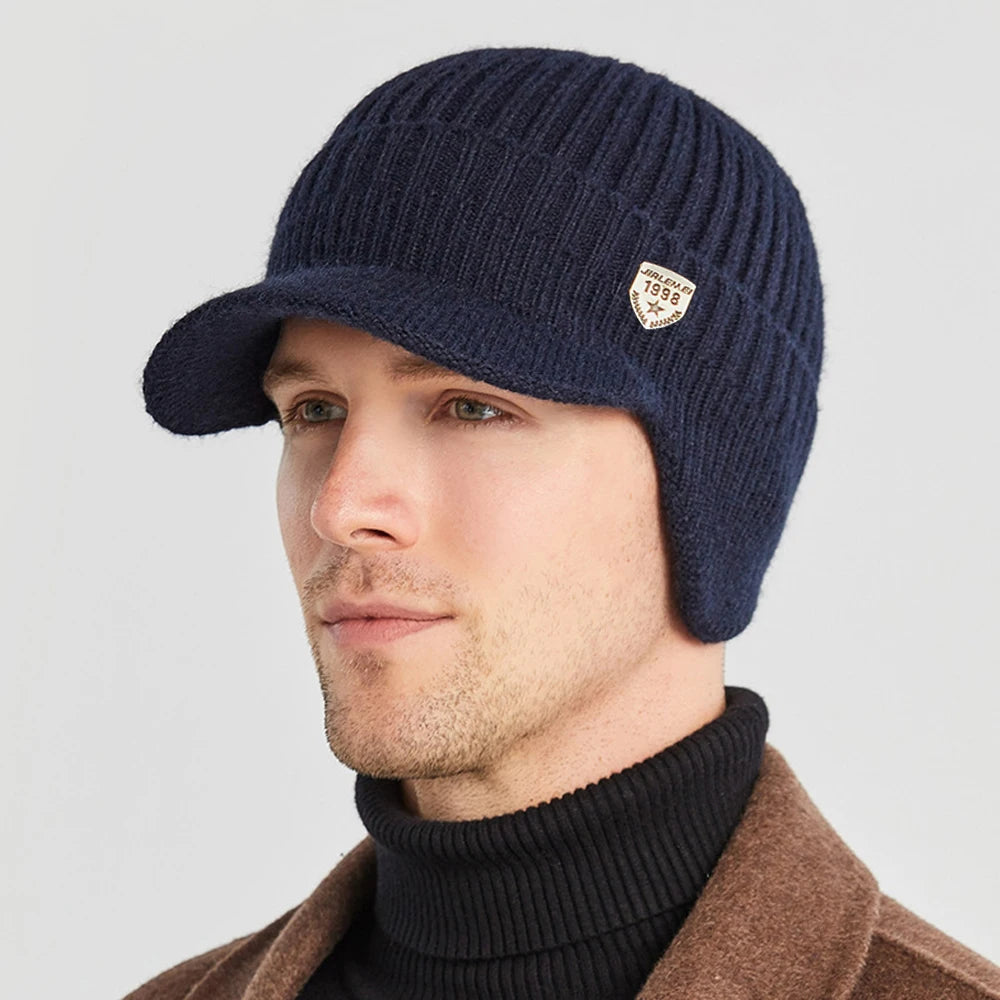Men's winter knitted hat, 56-61 cm