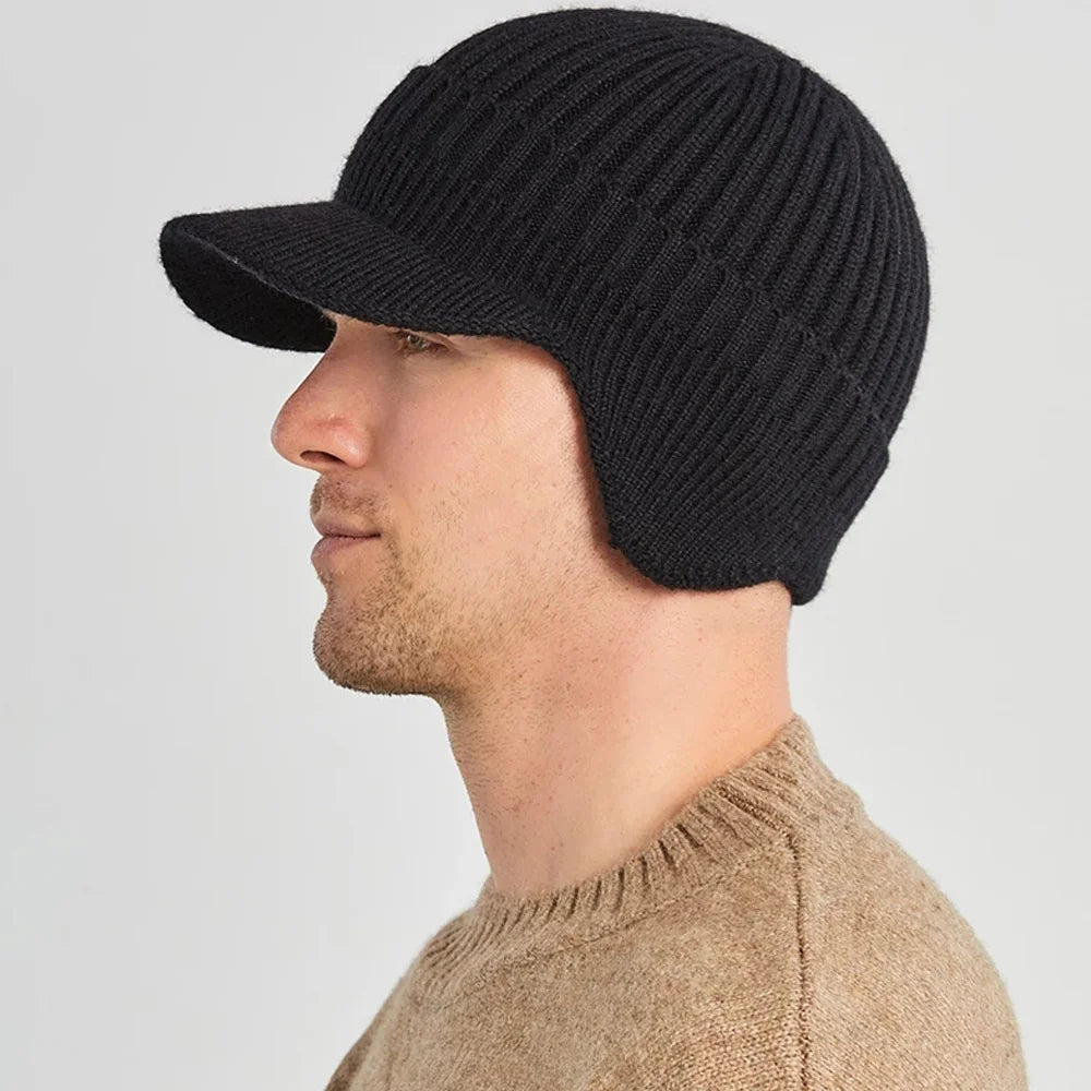 Men's winter knitted hat, 56-61 cm