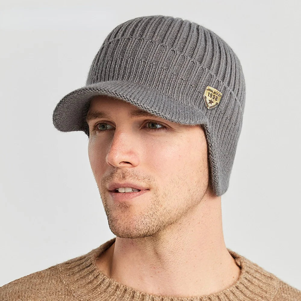 Men's winter knitted hat, 56-61 cm