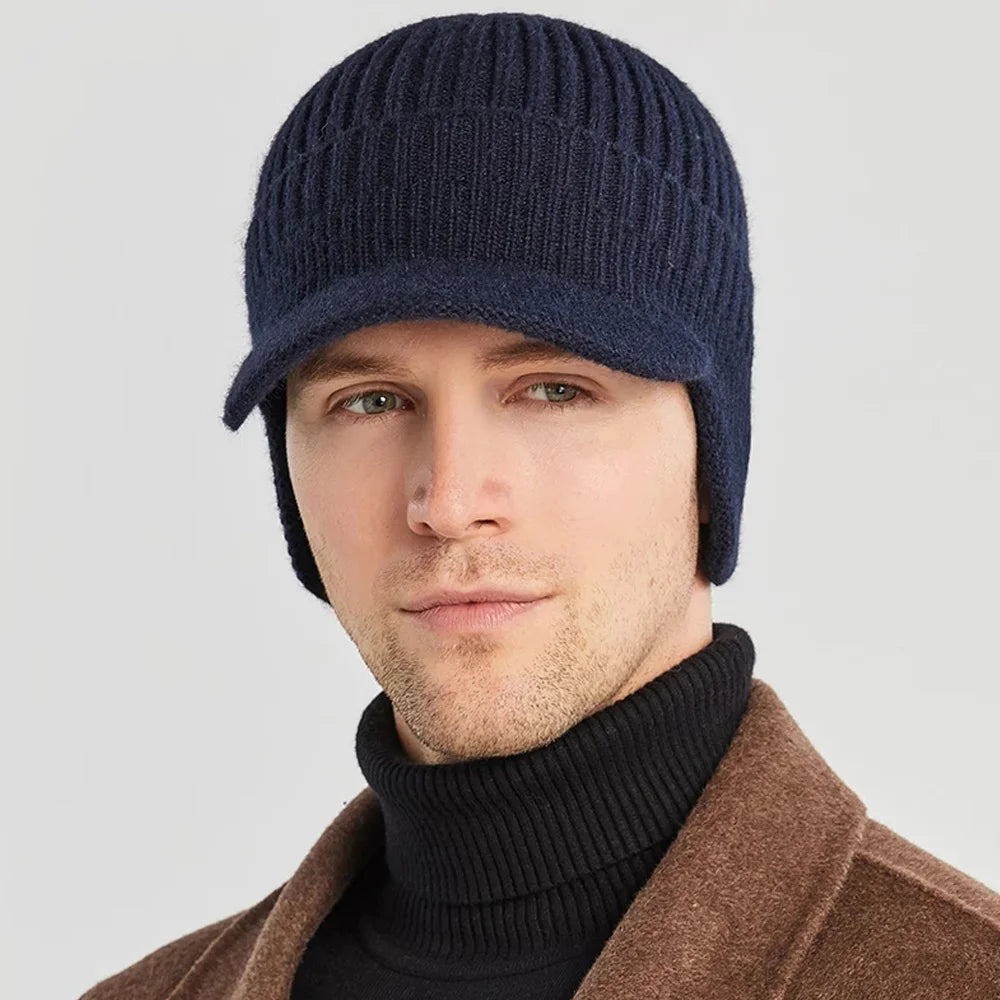 Men's winter knitted hat, 56-61 cm
