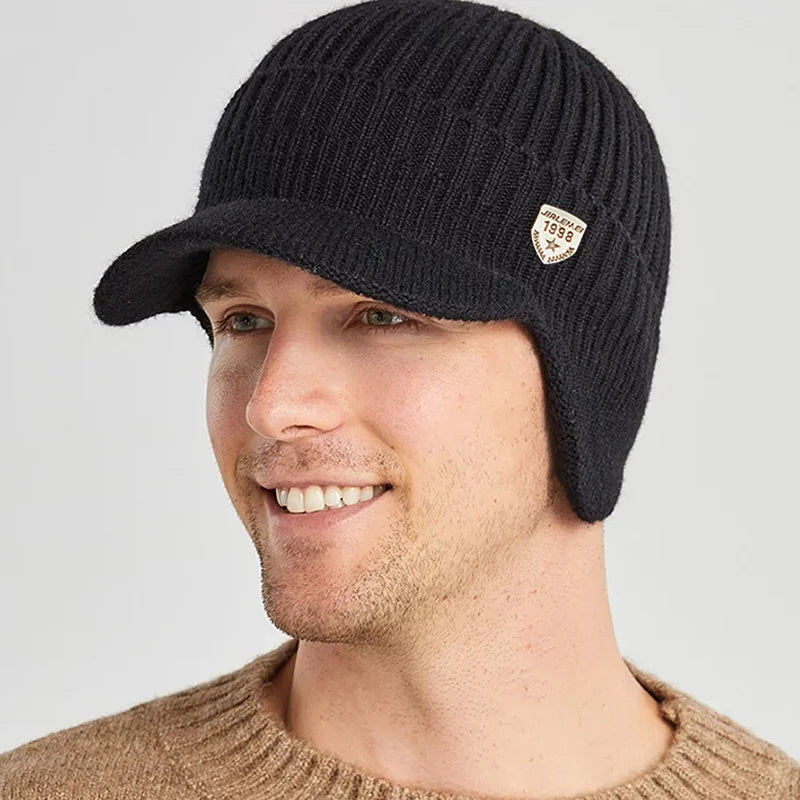 Men's winter knitted hat, 56-61 cm
