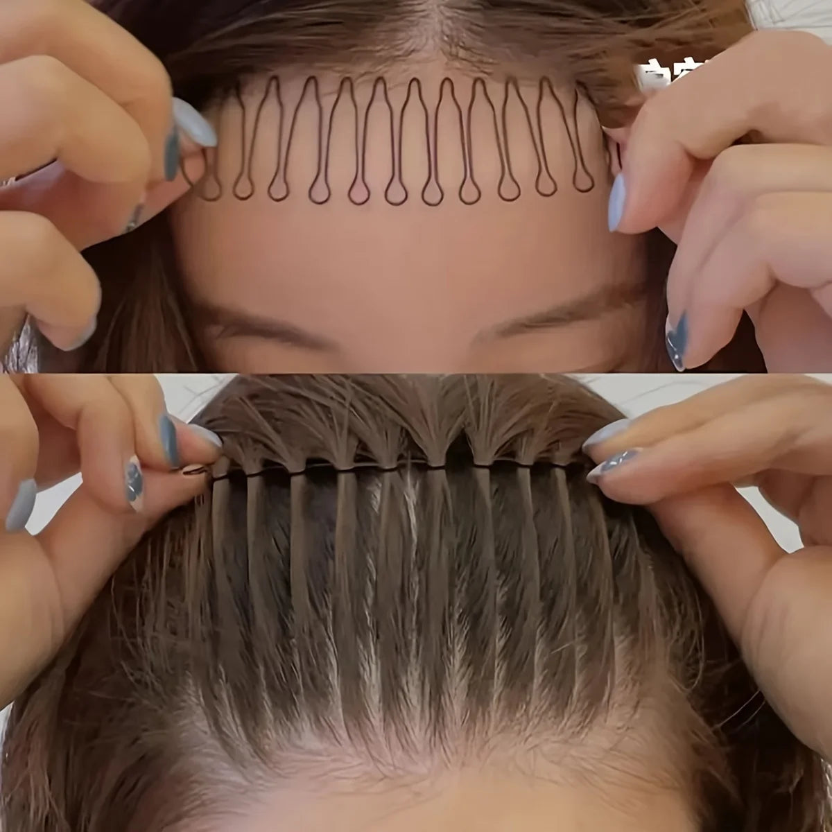 3pcs Multifunctional Hair Comb Wavy Hair Clips for Bangs Hairpin