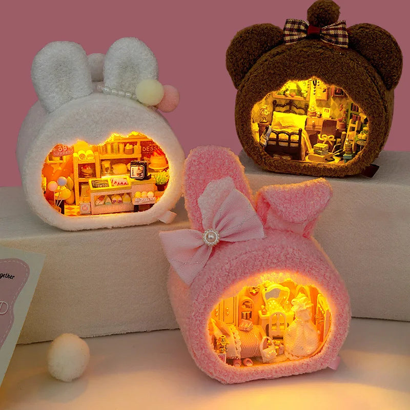 Mini Dollhouse miniatures Diy Doll House Miniaturas Maison sylvanian