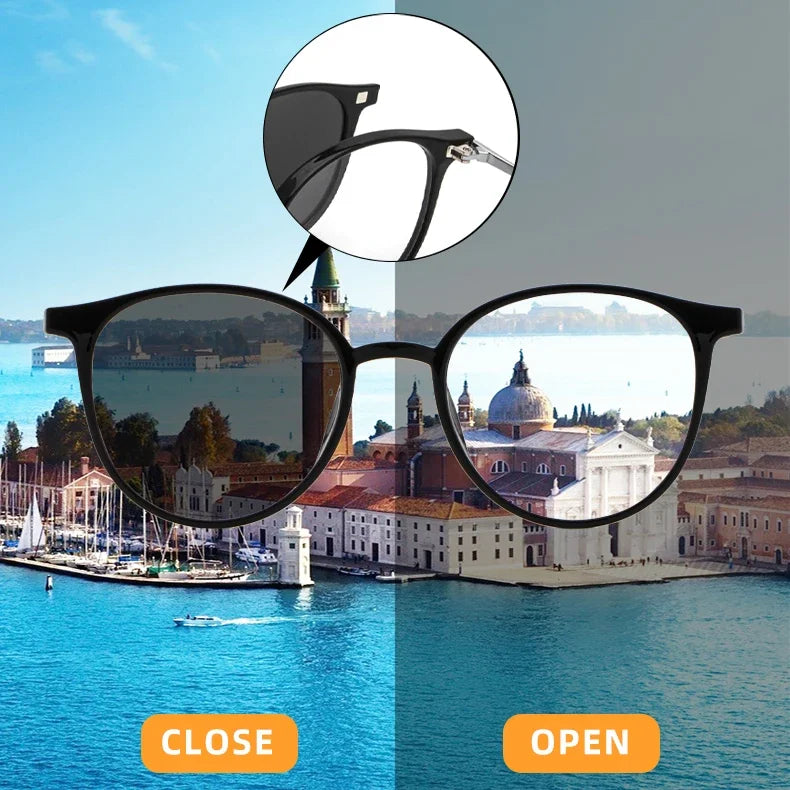 Round polarized women's and men's prescription glasses