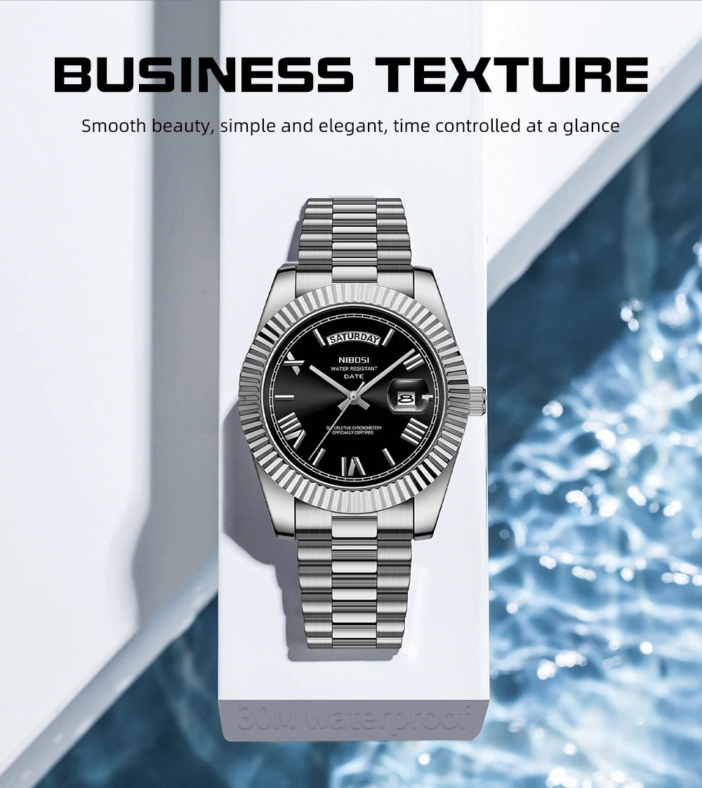 NIBOSI Men's Watch Luxury Brand Fashion Wristwatch