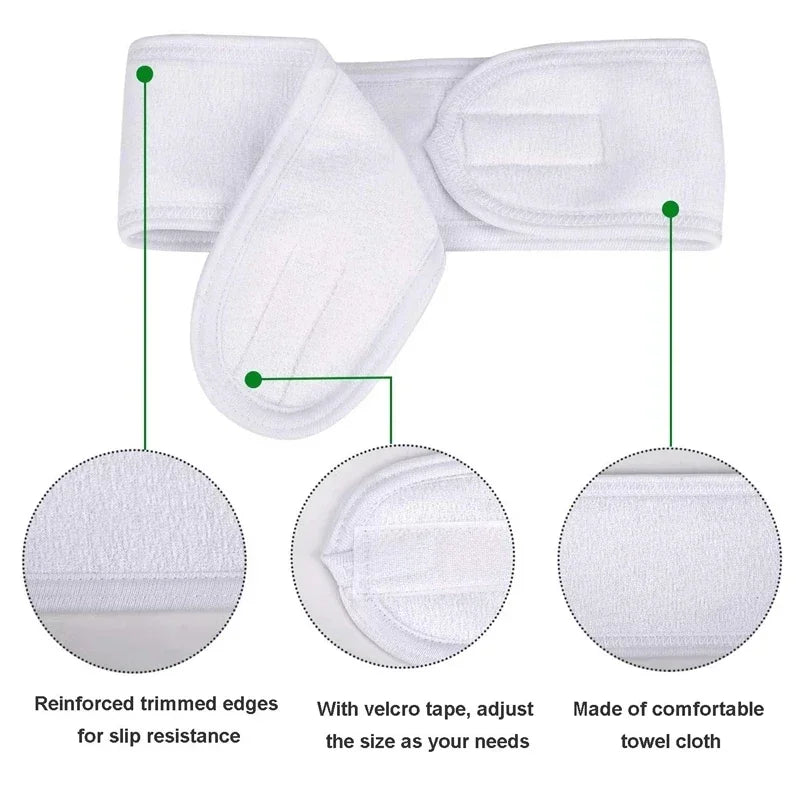 Adjustable Headband for Women, Wide Hair Band for Spa, Yoga, Bath, Shower, Makeup, Face Wash
