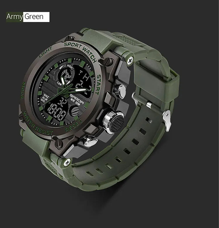 SANDA G Style Men's Digital Watch Military Sports Watch Fashion Waterproof Watch