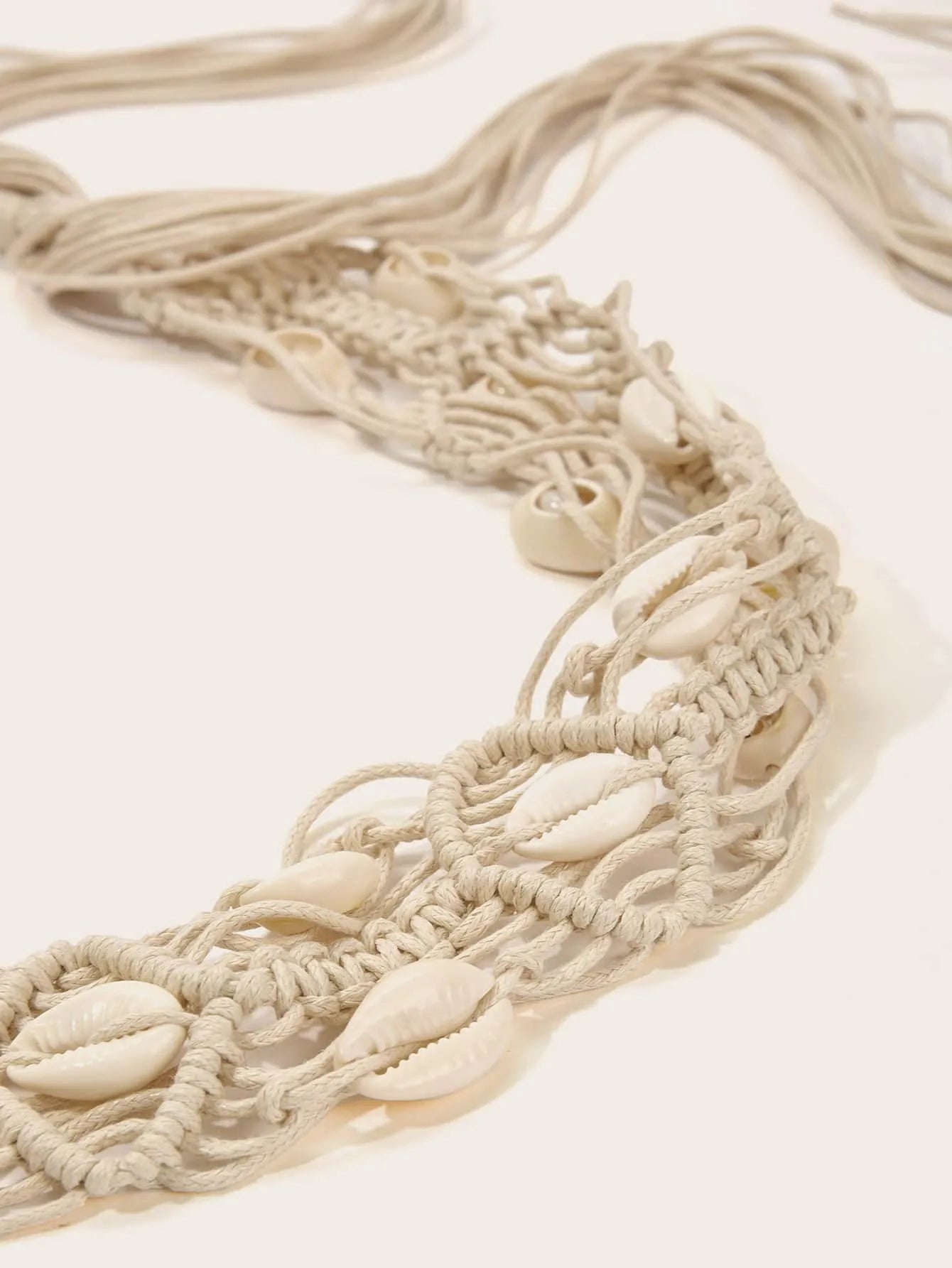 1pc Women Casual Stylish Party Waist Belt with Rope and Small Shell Decorations