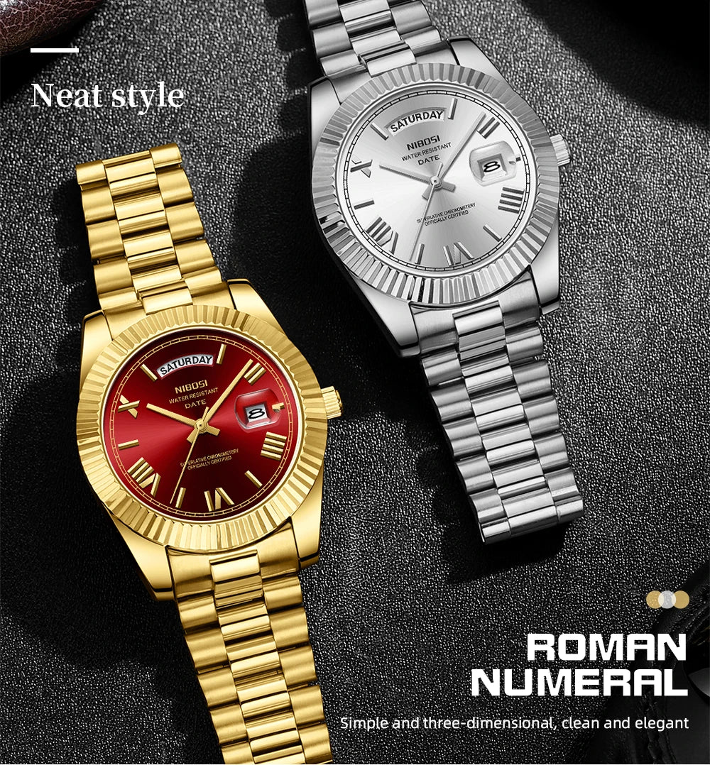 NIBOSI Men's Watch Luxury Brand Fashion Wristwatch