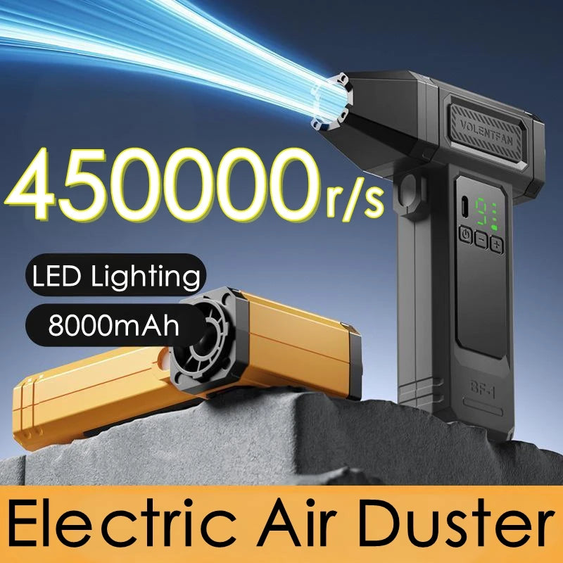 Powerful Electric Air Duster with Brushless Jet Blower and LED Light