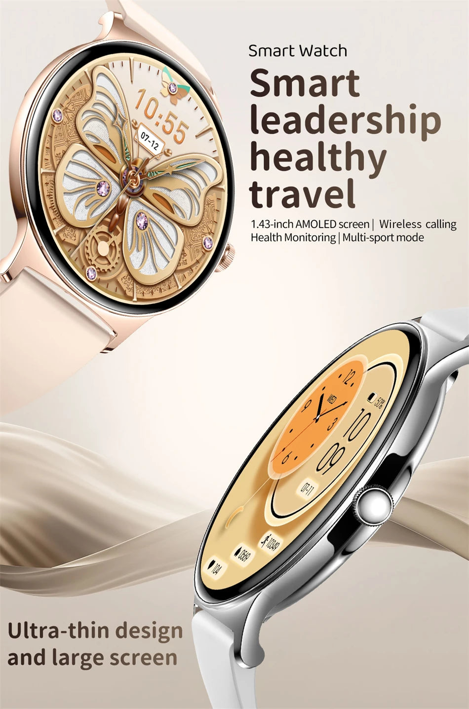 LIGE AMOLED Smart Watch with Healtht Screen, Sports, Fitness
