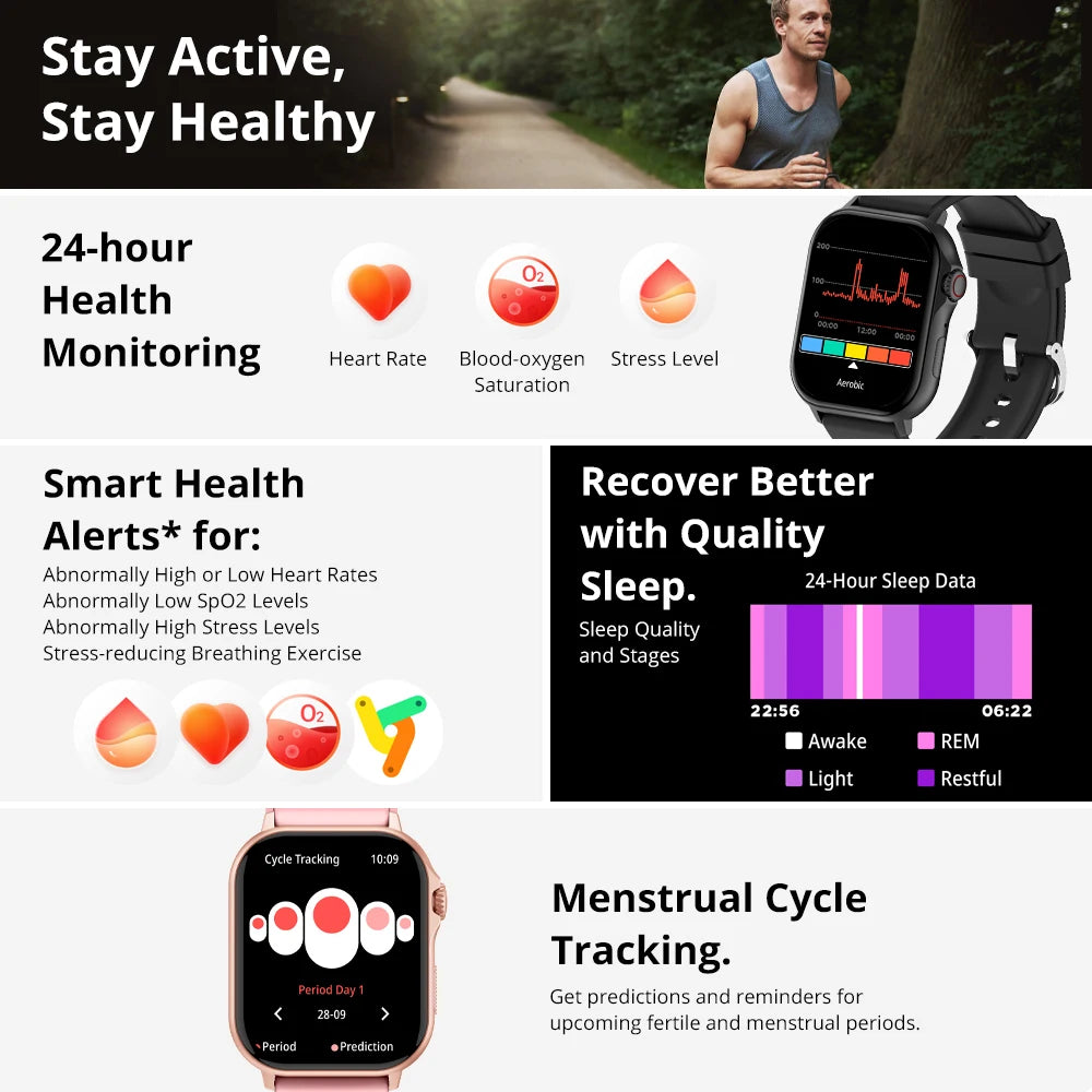COLMI P82 2025 GPS Smart Watch, 2.13" HD AMOLED Display, Built-in GPS
