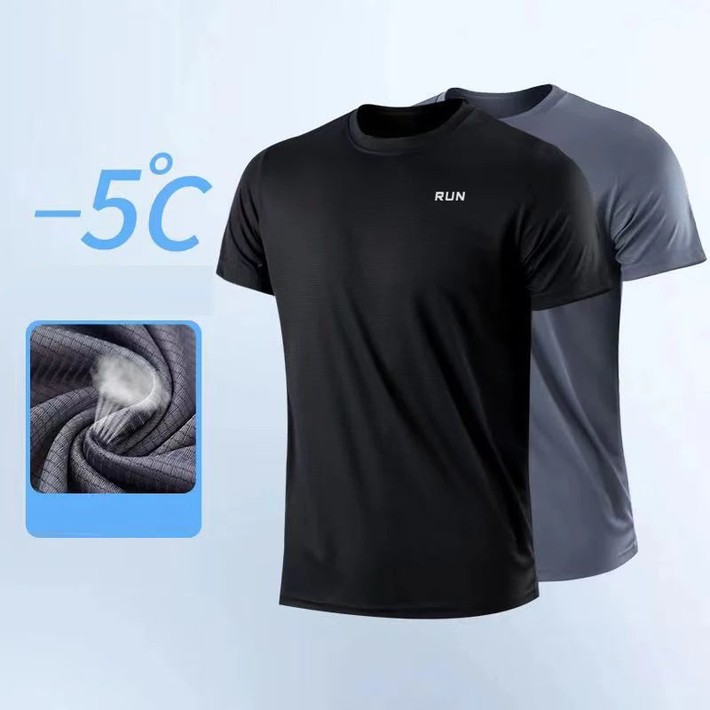 Men's Quick Dry Short Sleeve T-Shirt for Gym Running Moisture Wicking