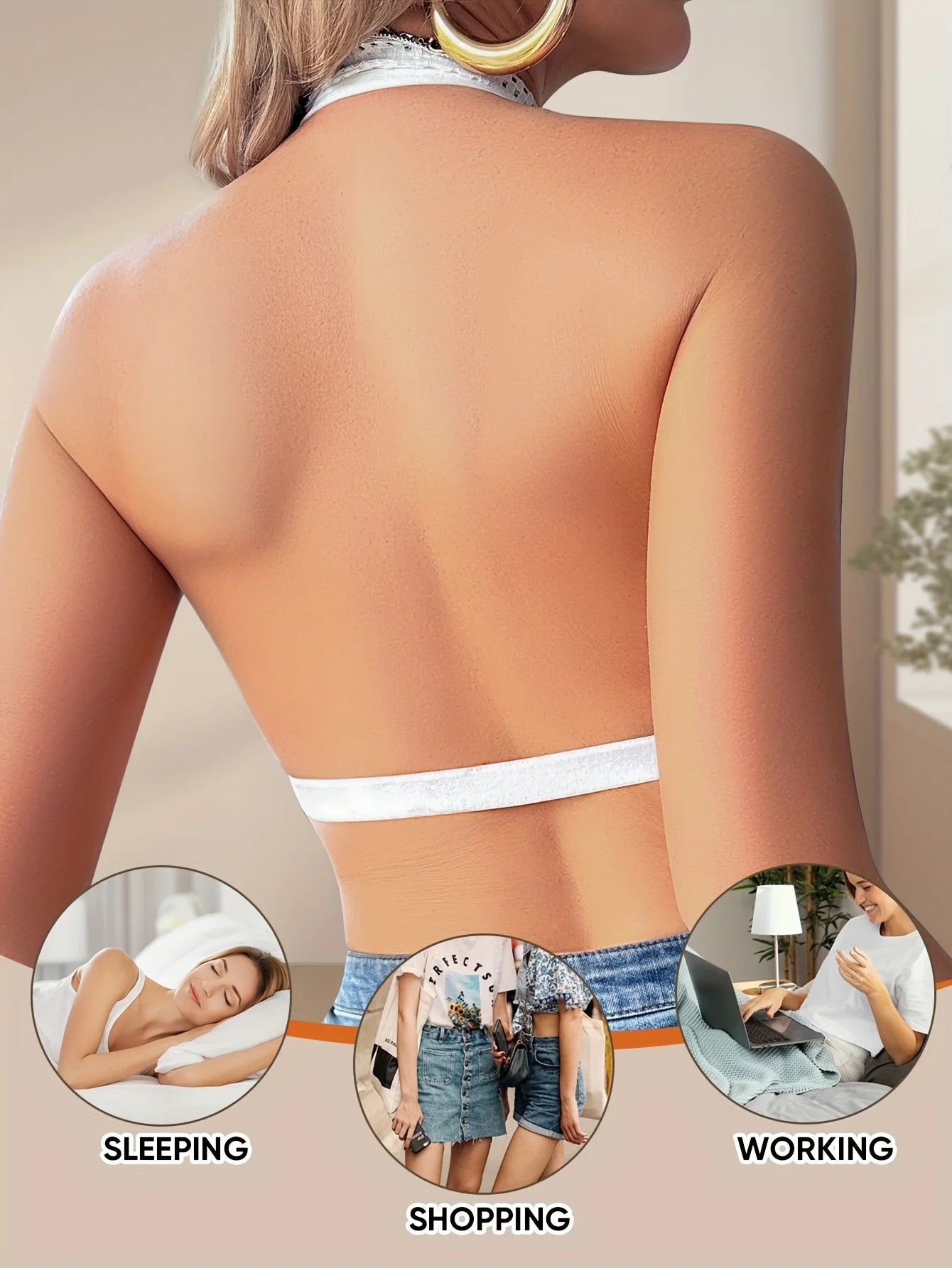 Women's Thin Cup Front Buckle Bra Lace Suspender