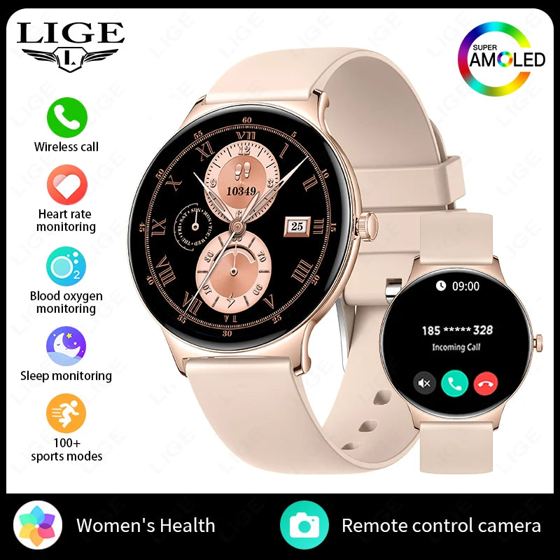 LIGE AMOLED Smart Watch with Healtht Screen, Sports, Fitness