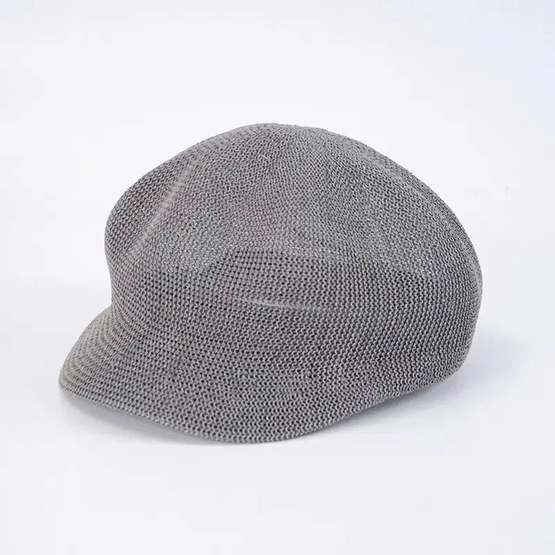 New Women Straw Octagonal Cap Adjustable Rope Mesh Breathable Beret