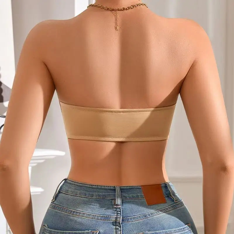 Soft Non-Padded Bras for Women, Strapless, Wire-Free, Seamless, Front Button Bra
