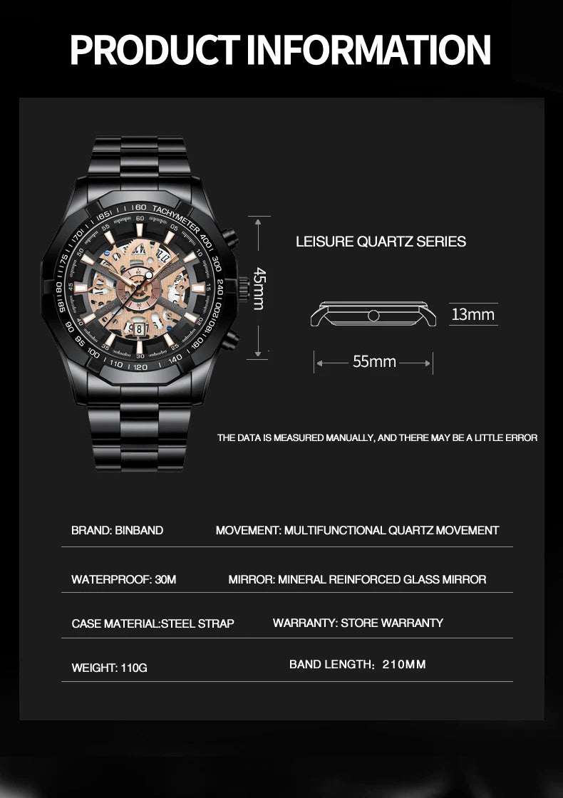 Binbond Luxury Brand Quartz Men's Watches