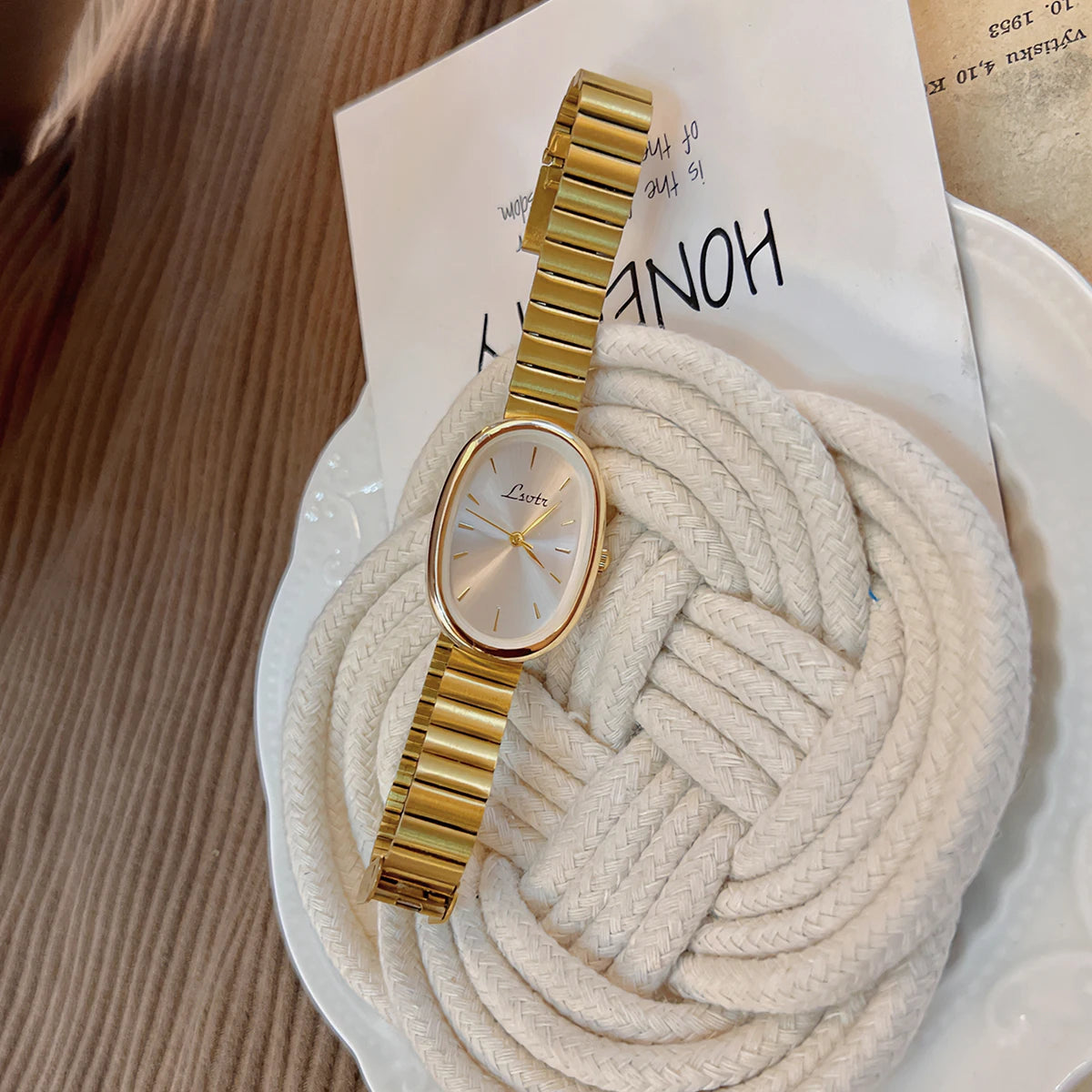 Fashion Women Watch with Gold Strap, Vintage Style and Luxury 2025