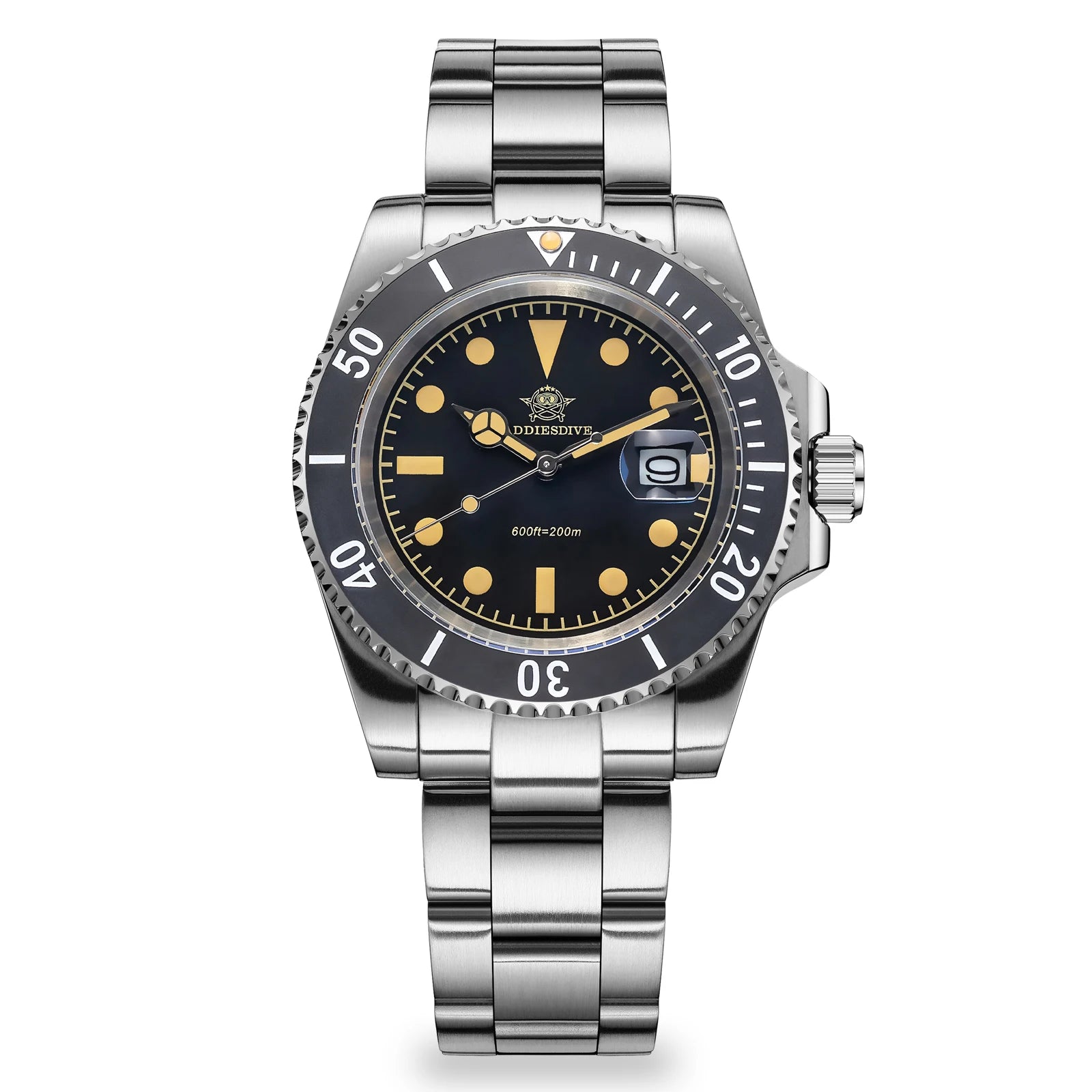 ADDIESDIVE New Men's Quartz Watch Wristwatch 200m Waterproof Super C3 Luminous Blue Dial AR Coating