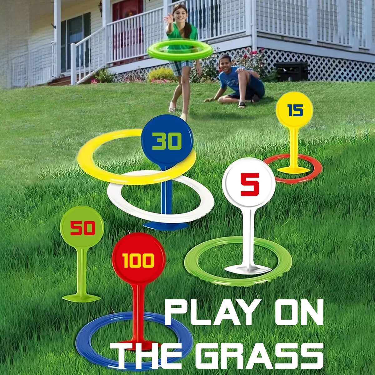 Rainbow Ring Toss Game - Engaging Outdoor Fun