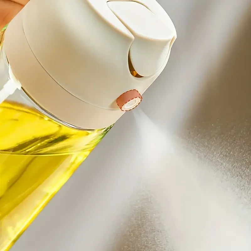 2 in 1 Oil Sprayer Glass Cooking Bottle Anti-leakage Olive Oil Storage Bottle for BBQ