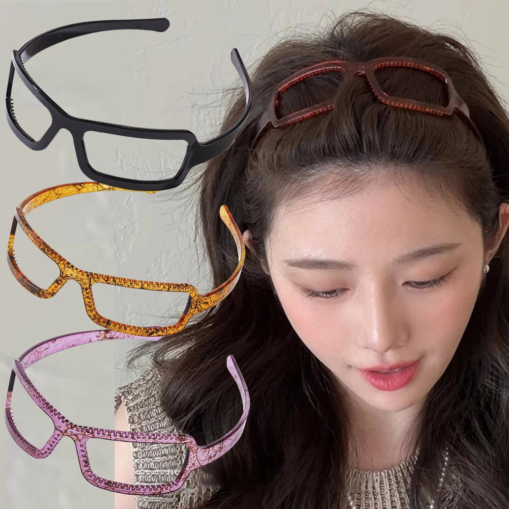 Frame shaped sunglasses, headband, hair band for women