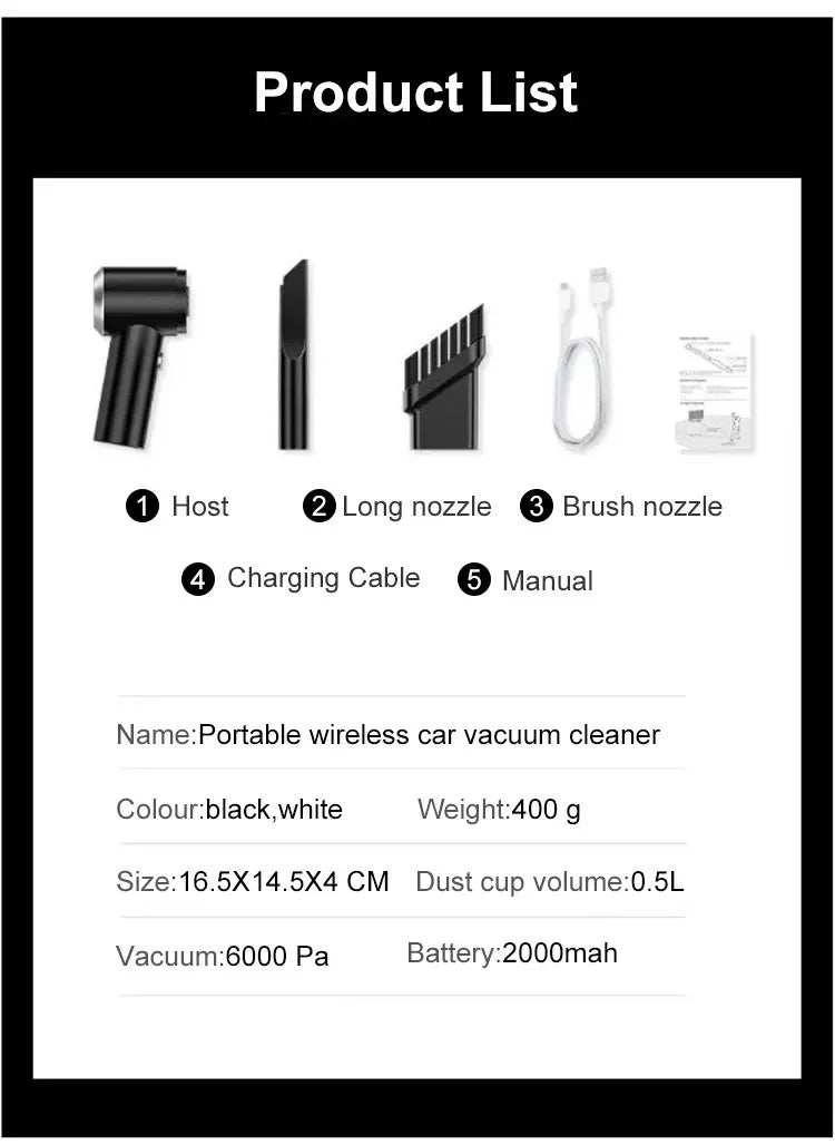 Mini Portable Vacuum Cleaner For Cars And Home Usb Battery