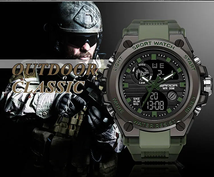 SANDA G Style Men's Digital Watch Military Sports Watch Fashion Waterproof Watch