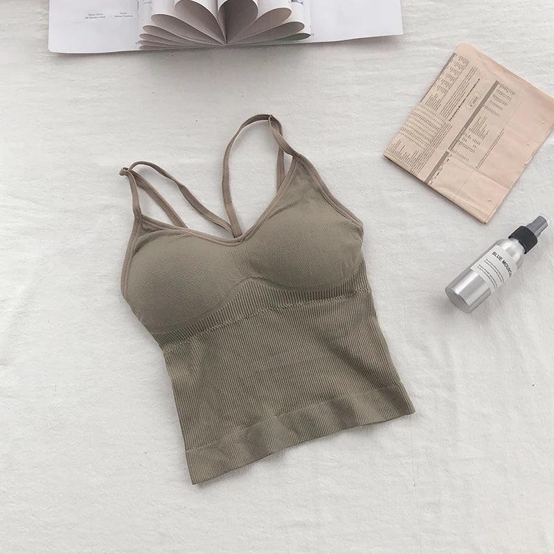 Women's cotton lingerie, push up bra, V-neck