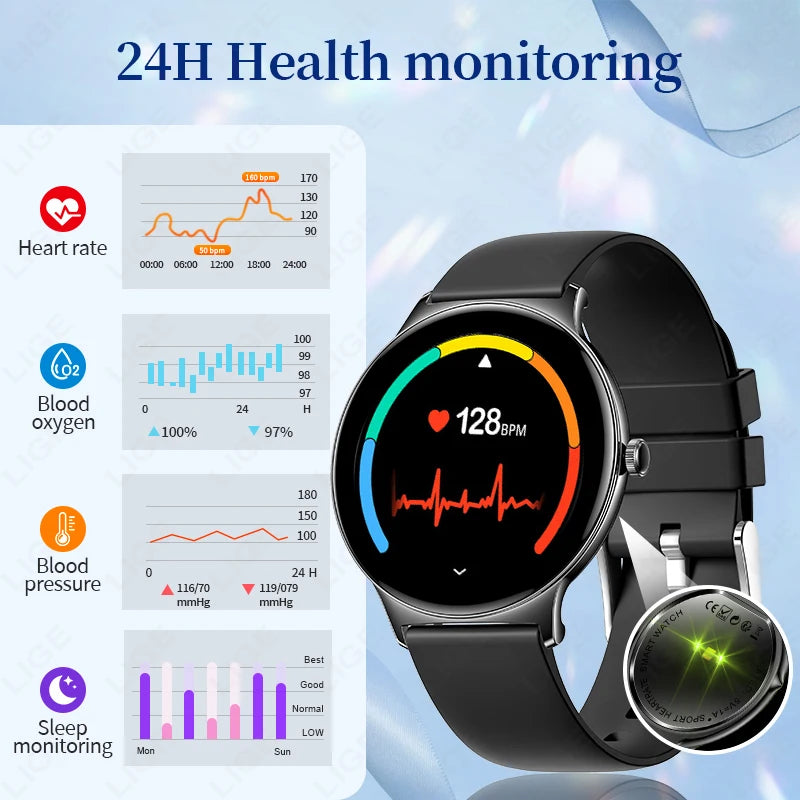 LIGE AMOLED Smart Watch with Healtht Screen, Sports, Fitness