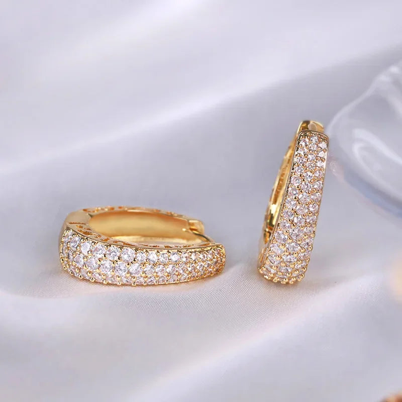 RAKOL Gold Hollow Hoop Earrings for Women with Stunning Cubic Zirconia Stones