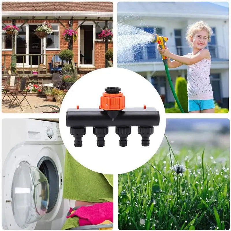 Garden Hose Splitter, 4 Way Tap Diverter, Hose Connector