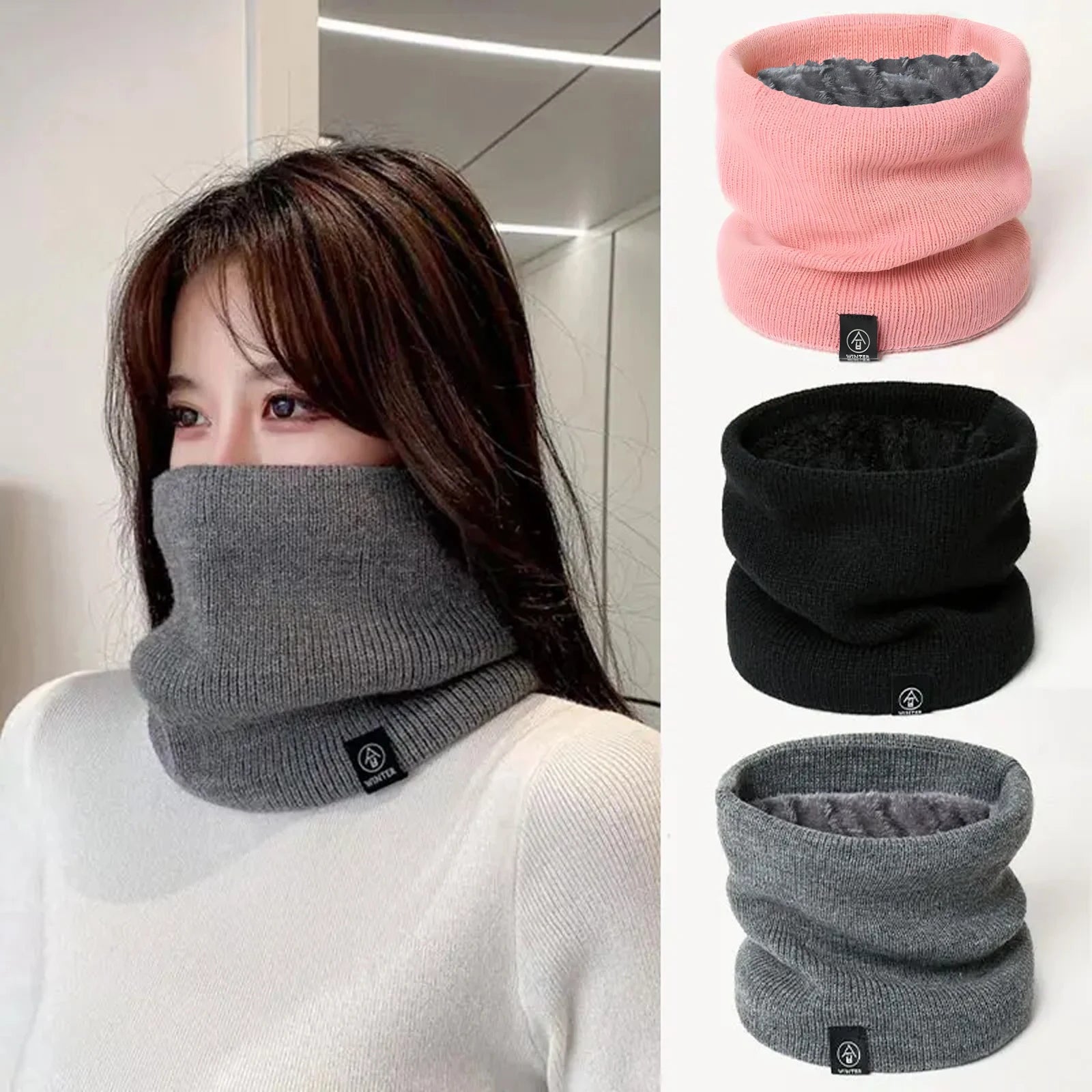 Women's Fashion Solid Knitted Scarf Cashmer Winter Type