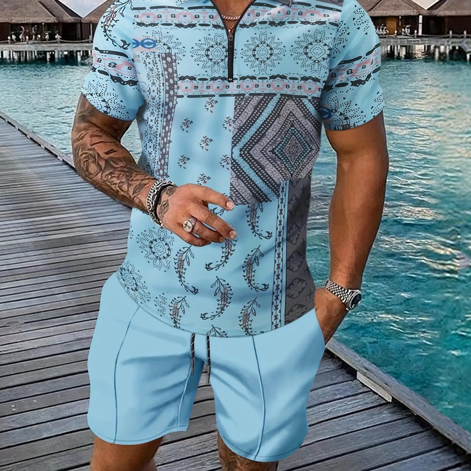 Men's 3D Print Sweatshirt Set