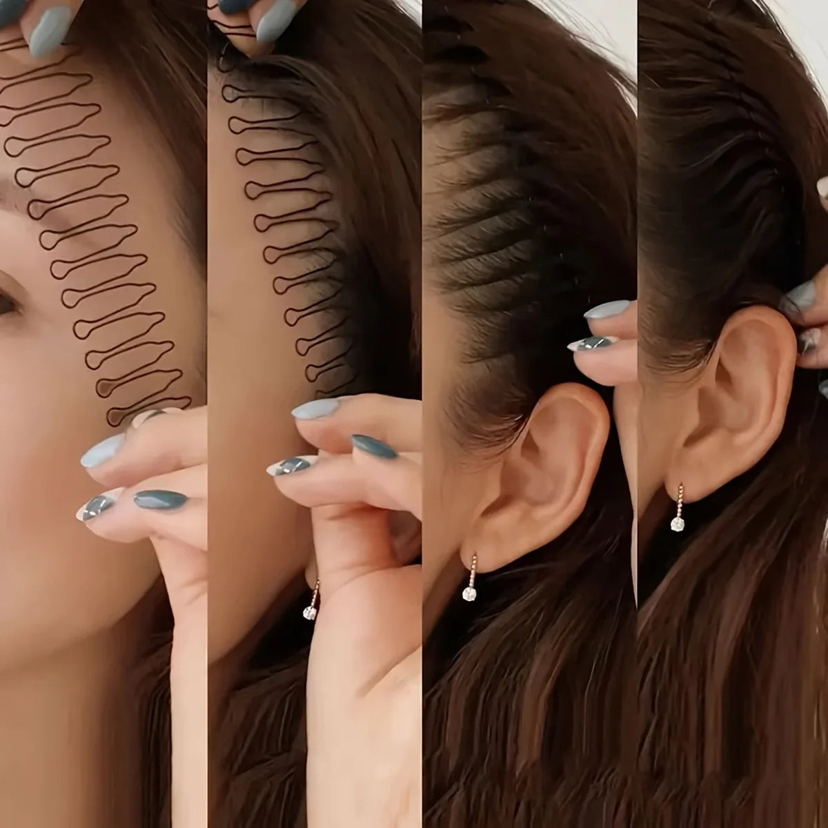 3pcs Multifunctional Hair Comb Wavy Hair Clips for Bangs Hairpin