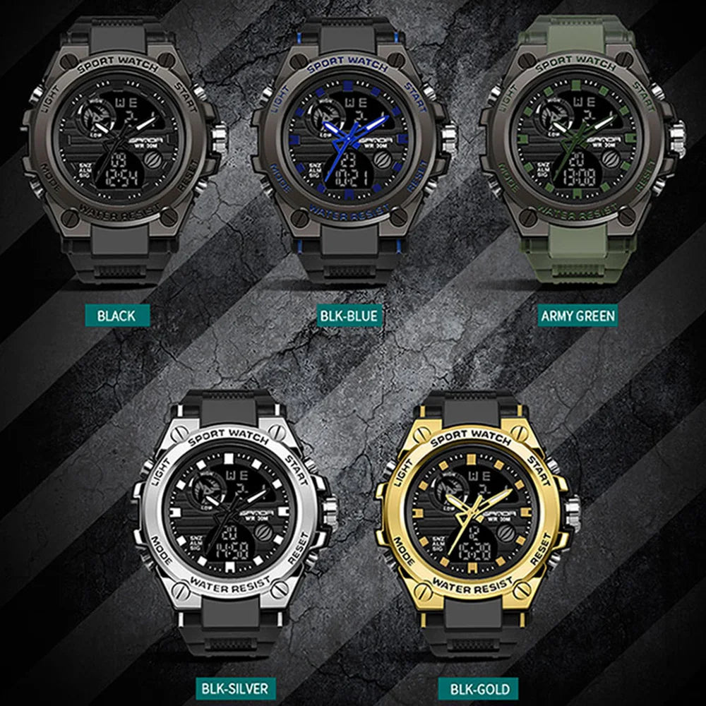 SANDA G Style Men's Digital Watch Military Sports Watch Fashion Waterproof Watch