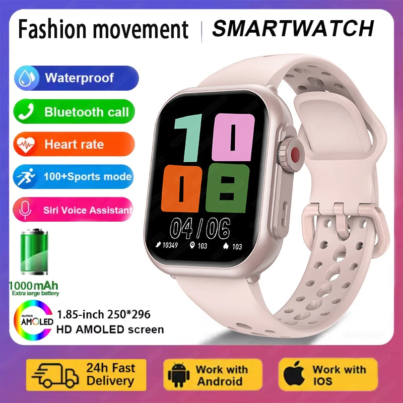 New Smart Watch, 1.85-inch AMOLED HD Touch Screen, IP68 Waterproof
