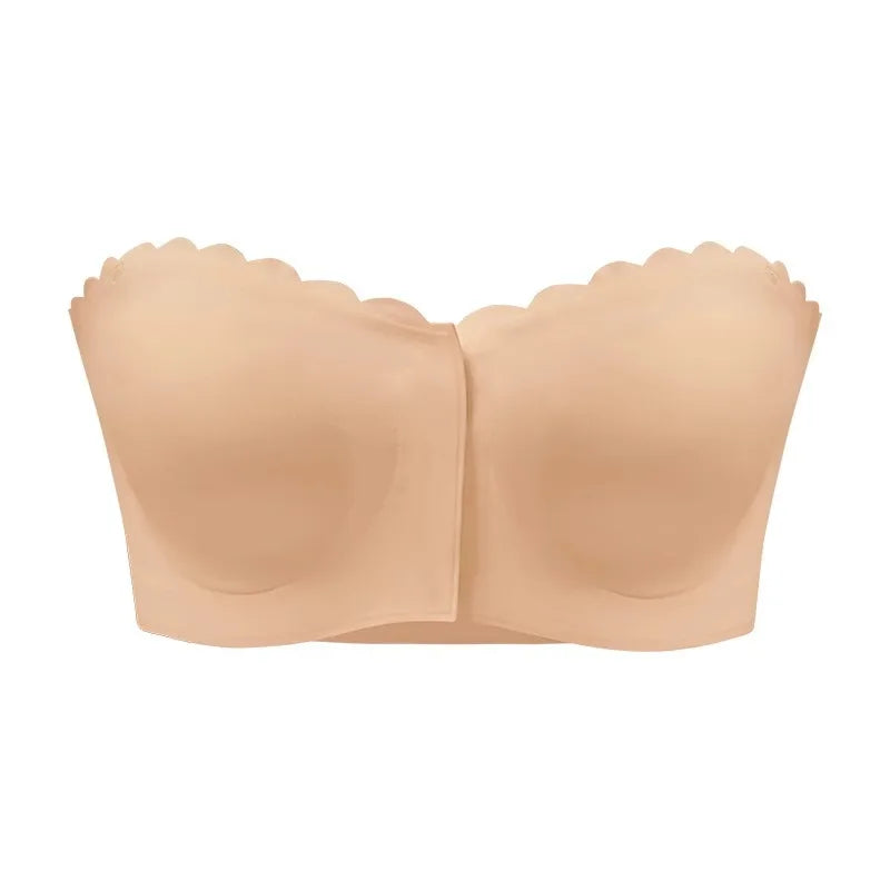 Women's Invisible Bra, Sexy Strapless Underwear, Front Buckle