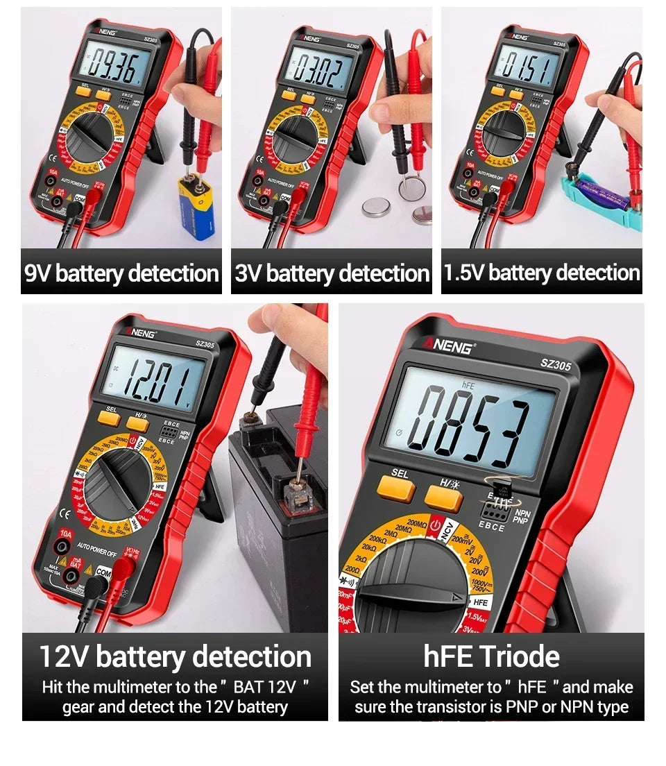 ANENG SZ305 Professional Digital Multimeter AC/DC Voltage Tester with