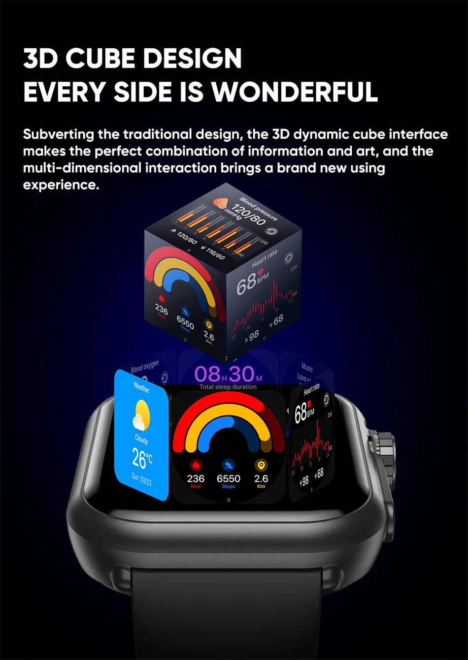 New Smart Watch, 1.85-inch AMOLED HD Touch Screen, IP68 Waterproof