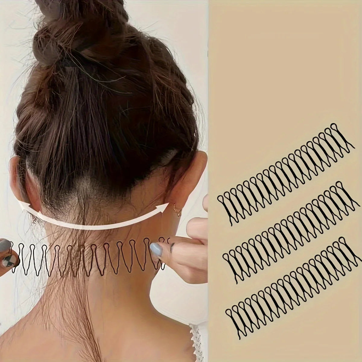 3pcs Multifunctional Hair Comb Wavy Hair Clips for Bangs Hairpin