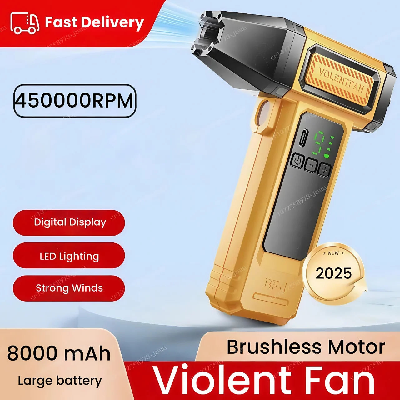 Powerful Electric Air Duster with Brushless Jet Blower and LED Light
