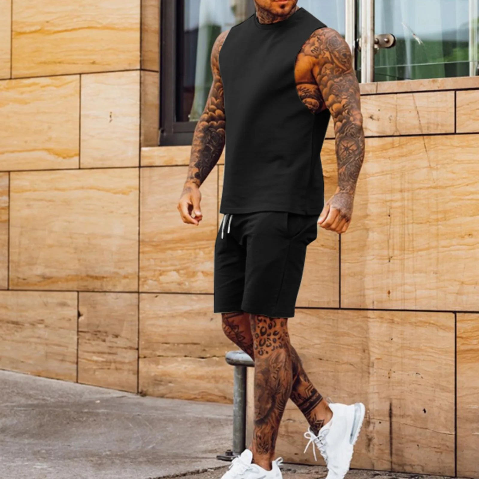 New Men's Casual Slim Sports Set